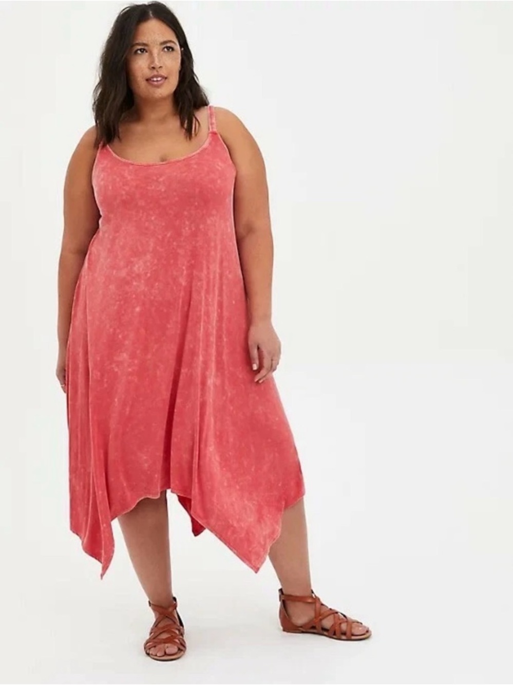 NWT* Torrid Super Soft Knits coral Wash Handkerchief Dress Size 2 (18/20)